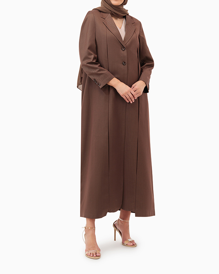 Model wears Double Layer Abaya